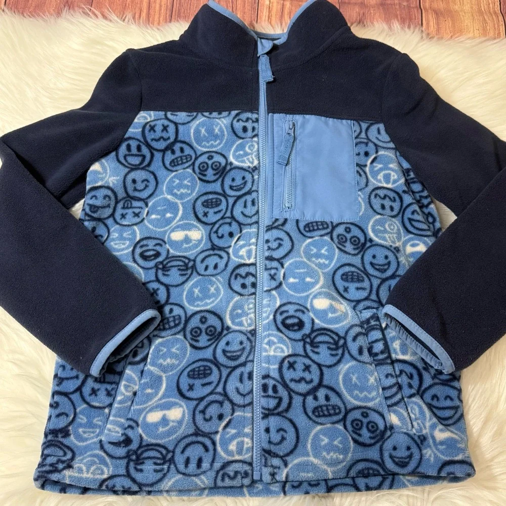 Jumping Beans Blue Zip Up Fleece Jacket - Boys Size 8